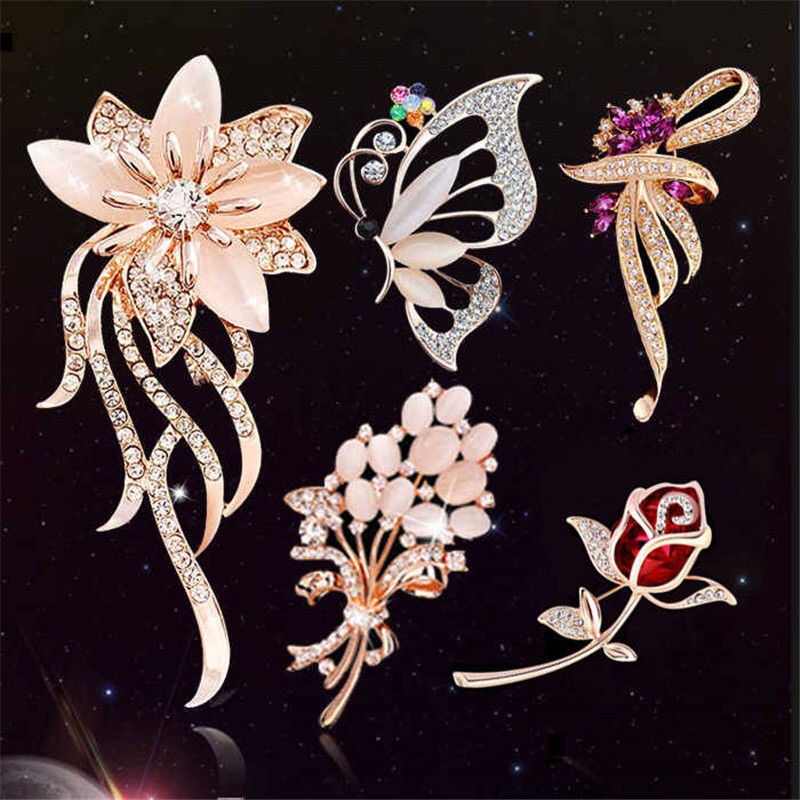 【Dalam Persediaan】 2020 baru Korea high-end busur berlian imitasi warna-warni karangan bunga mutiara bros serbaguna aksesoris populer liar-2