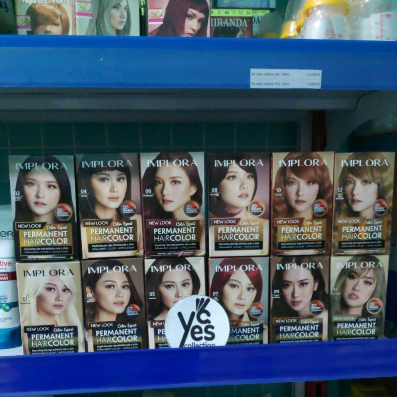 Implora Cat Semir Pewarna Rambut Permanent Hair Color Bleaching Ash Grey Bronze Blonde burgundy Dark Brown Red Wine