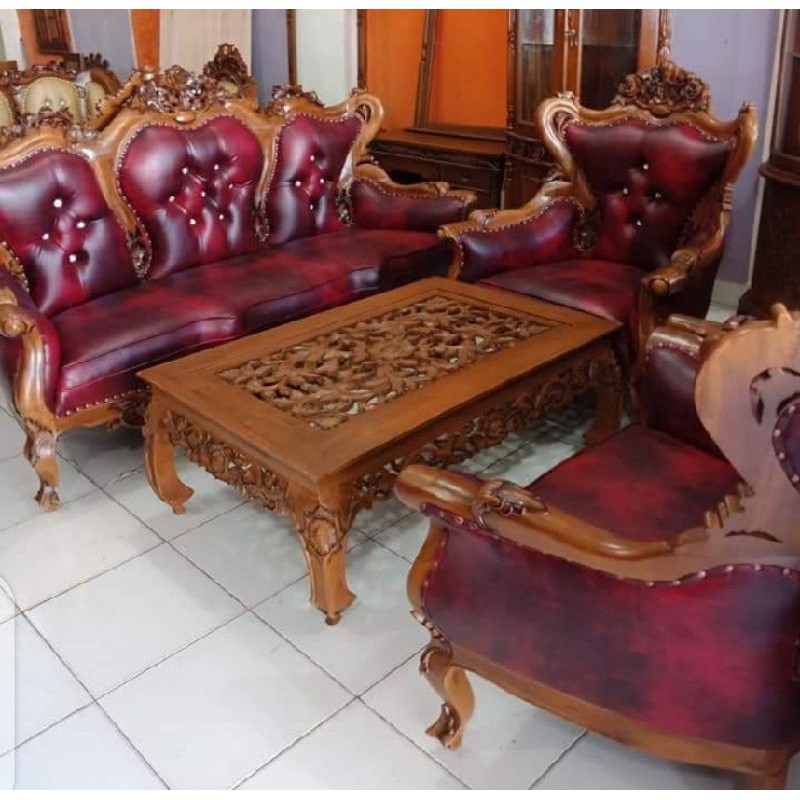 kursi tamu romawi sofa jati inul
