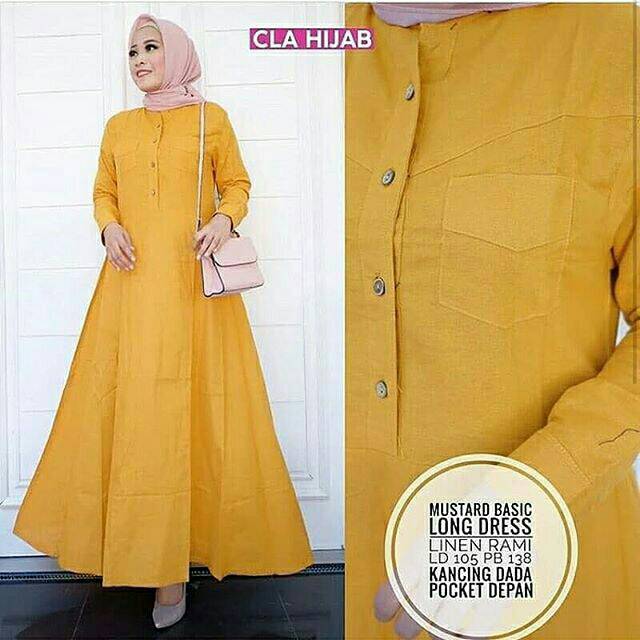 Basic Long Dress DRESS MUSLIM, baju wanita, baju gamis, dress, gamis, Baju gamis, fashion wanita,