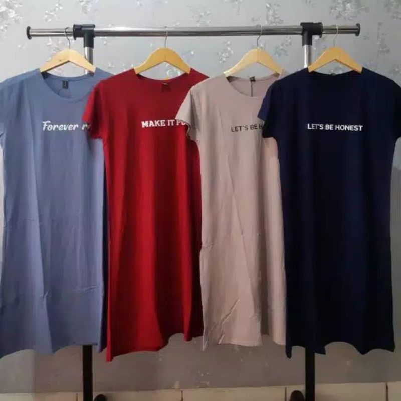 dress / daster bahan kaos wanita casual bergaya