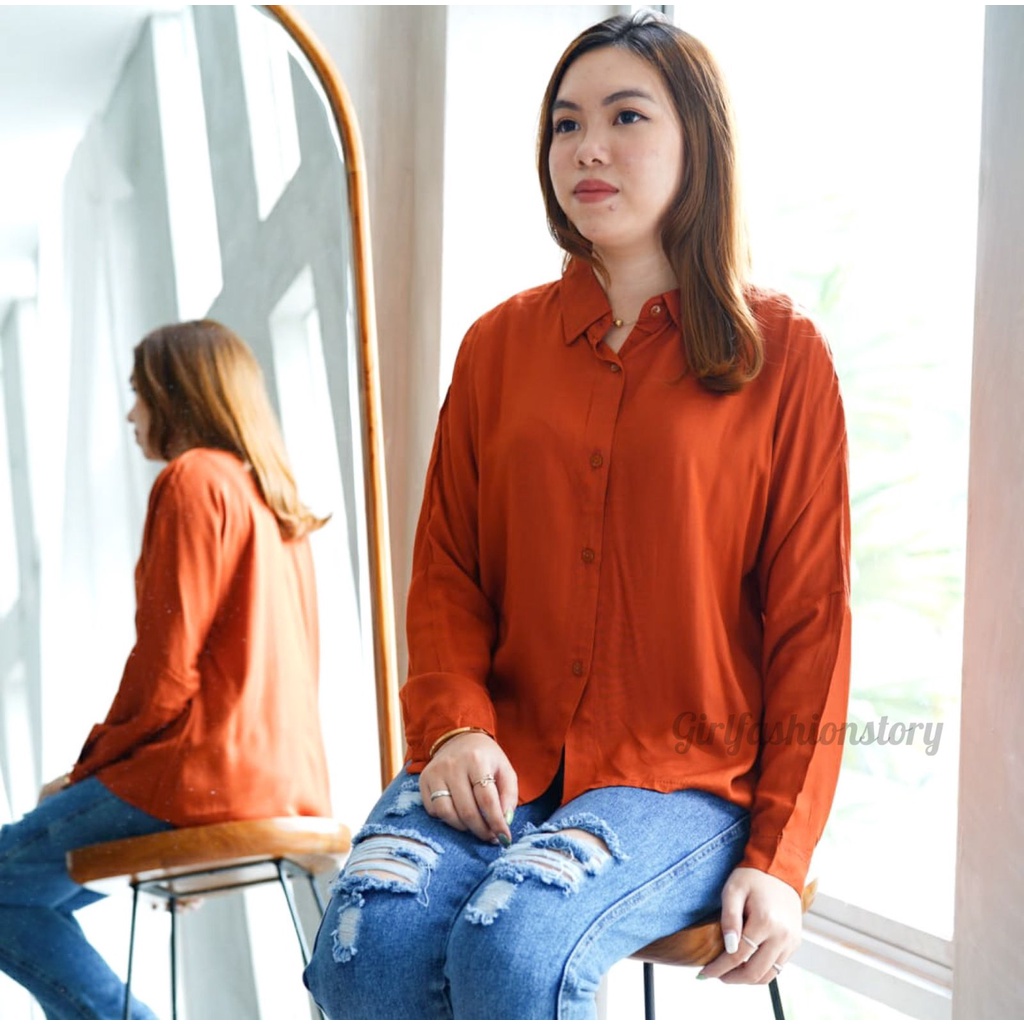 GFS LUGI RAYON DIAMOND BATWING SHIRT