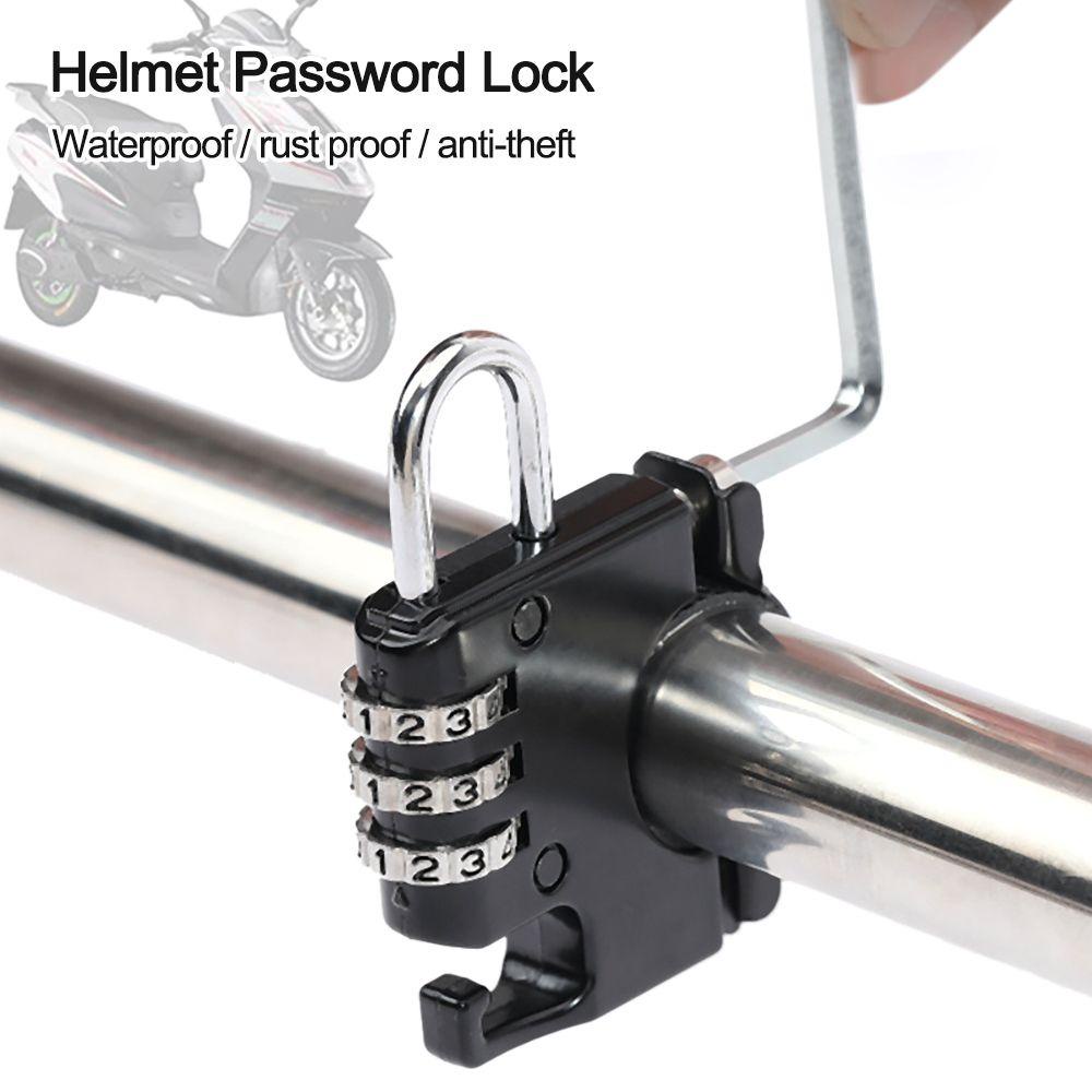 Nanas Helm Password Lock Portable Anti Air Stang Tetap Keamanan Sepeda Listrik