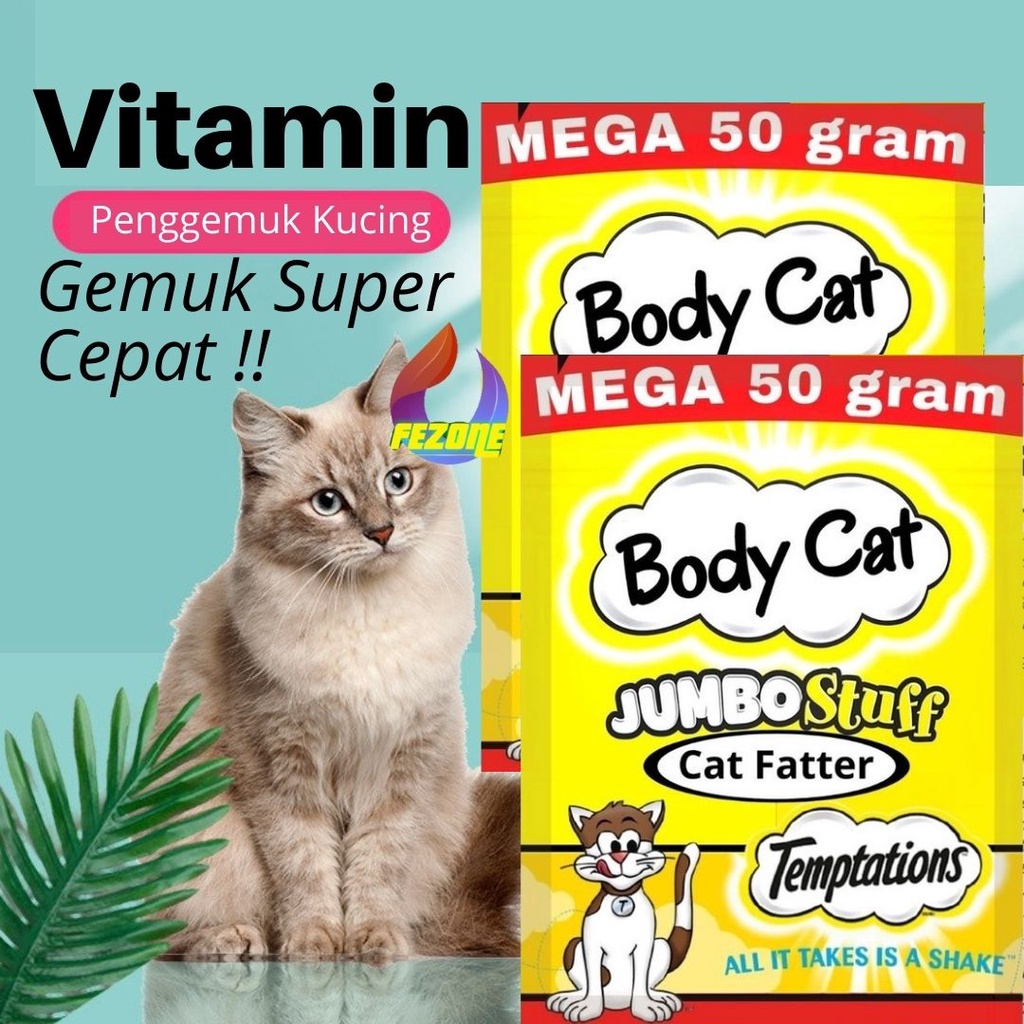 BODY CAT PENGGEMUK KUCING 50 GRAM / VITAMIN KUCING / CAT FATER POWDER / FEZONE