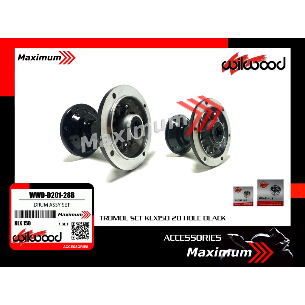 Wilwood Tromol Set KLX 28 Hole Black/ Tromol Depan dan Belakang KLX 28 Hole Black/ Siver