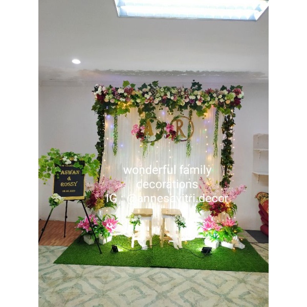 sewa dekorasi backdrop lamaran/wedding 2 meter