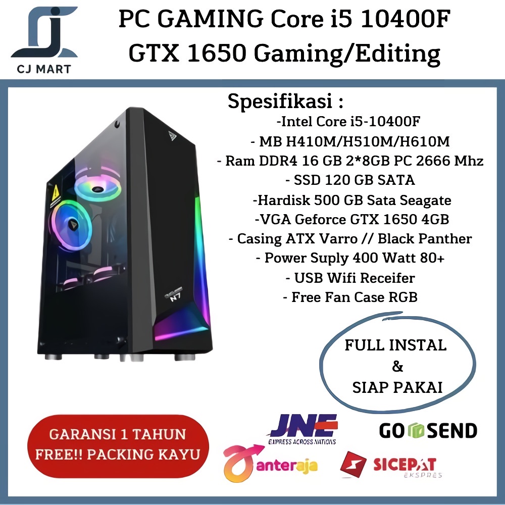 PC GAMING Intel Core i5 10400F/GTX 1650/DDR4 16GB/SSD/Gaming-Editing