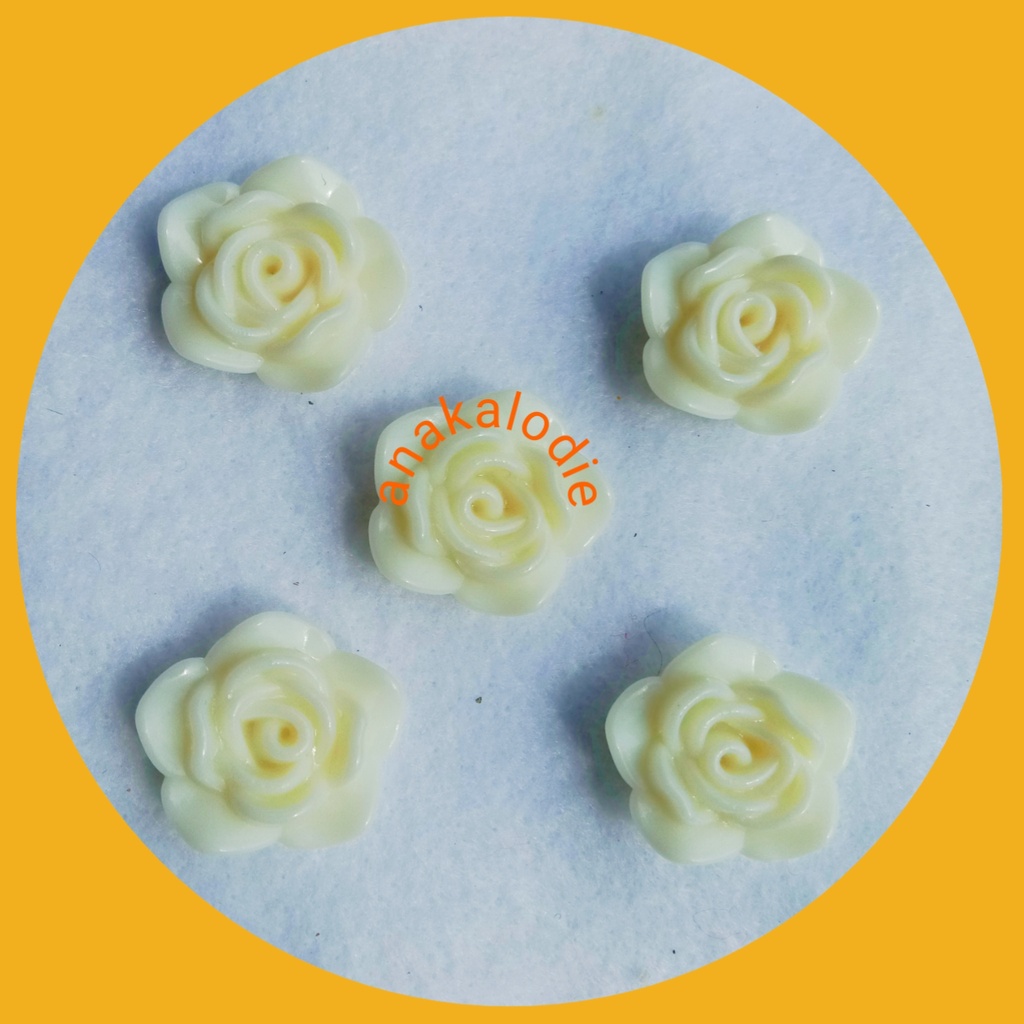 SOUVENIR PIN BROS / PIN BROSS MAWAR 2 CM / PIN BROS HIJAB MINI KEMASAN PLASTIK-Pin putih