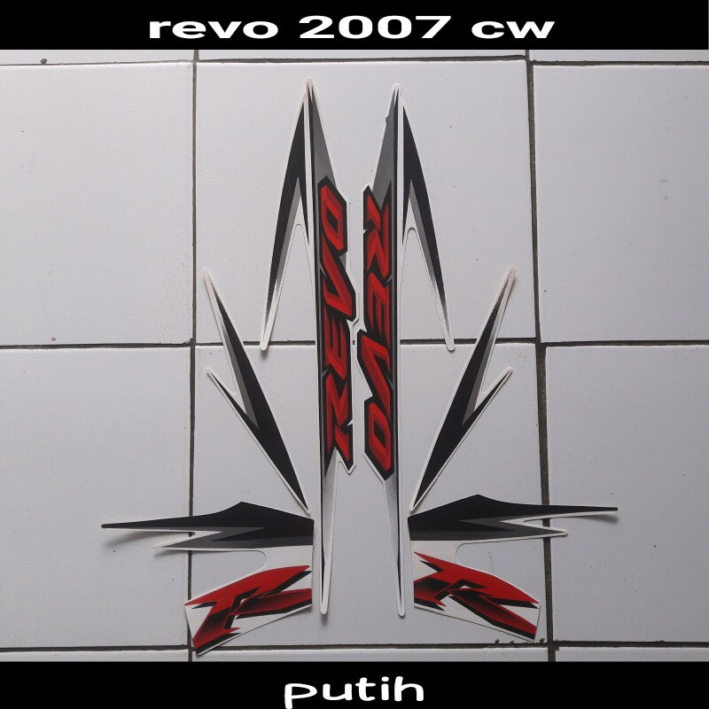 sticker motor revo cw 2007 putih