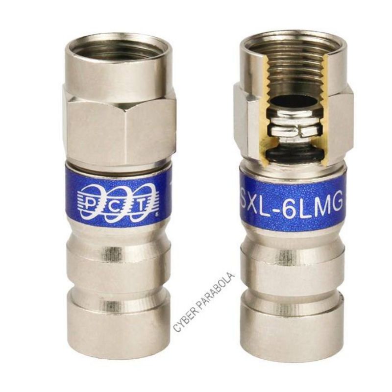 Jack connector f compression ( Warna Biru ) / F Compression RG6 Connector Pct TRSXL-6LMG