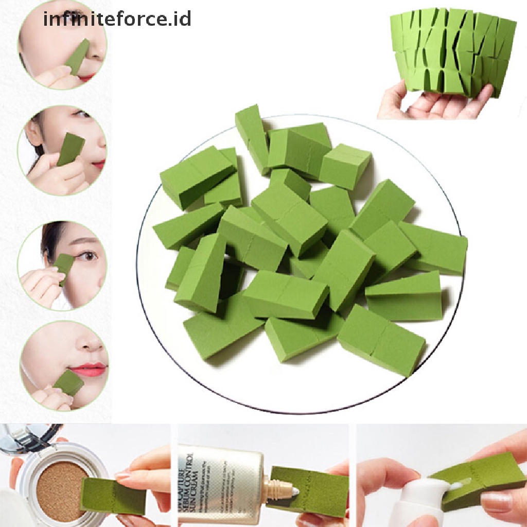 Infiniteforce.id 24pcs / Set Spons Puff Foundation Bentuk Segitiga Untuk Makeup / Kosmetik Wanita