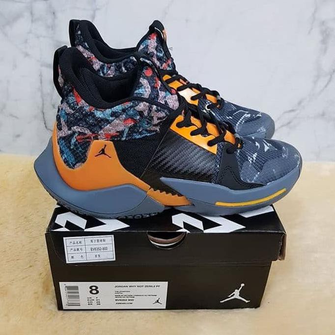 ■ TERLARIS BASKETBALL SHOES■ NIKE JORDAN WHY NOT ZERO 2 "WOLF GREY ORANGE" PREMIUM KORTING