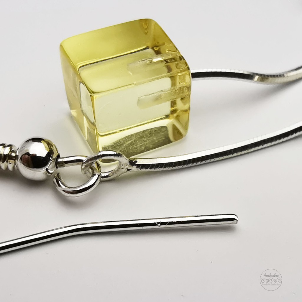 ES3 Anting Silver dengan Amber Baltic