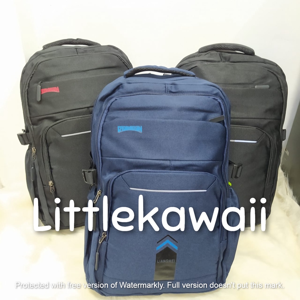 LK/Tas Ransel Laptop Backpack Parasut Sekolah Fashion Casual  Remaja Dewasa Pria Liangwei Import