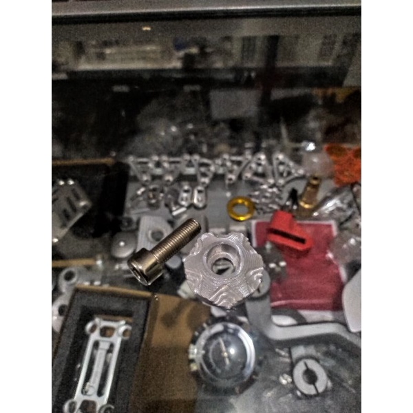 ring manisan almunium billet baut L komstir T segitiga ninja + baut  L stanlis