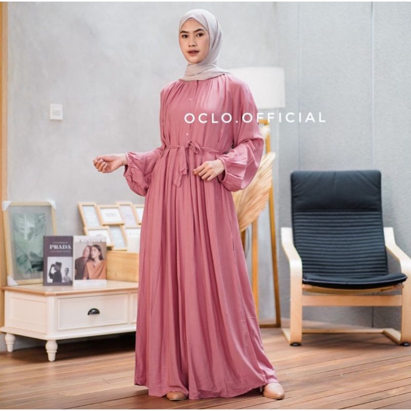 CRINDYA DRESS OCLO.OFFICIAL • DUSTY PINK • OCLO OFFICIAL SALE • dress gamis daily harian