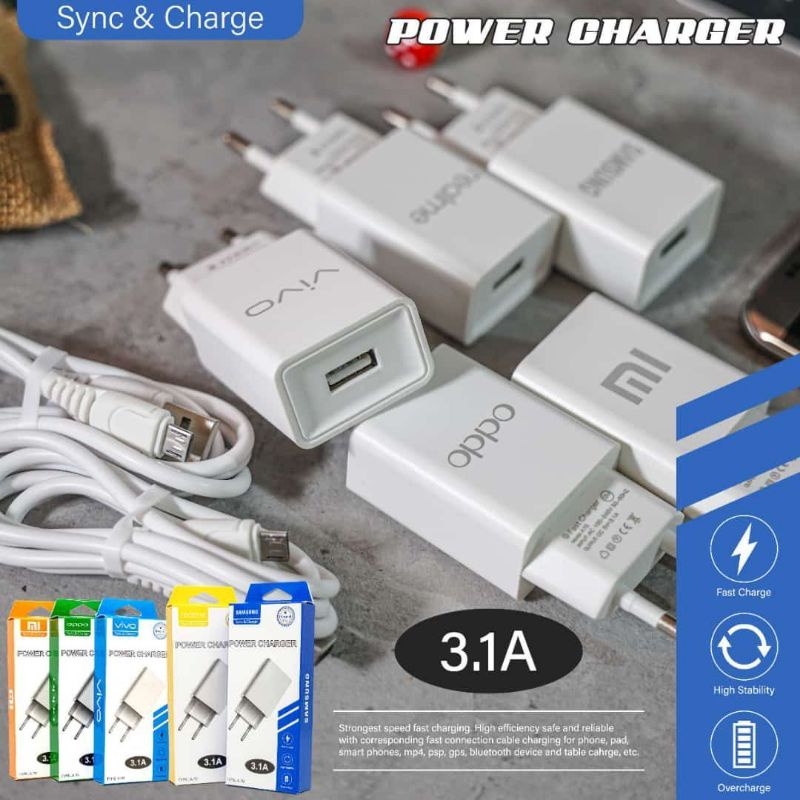 TC CHARGER BRAND A-70 1 USB 3.1A KUALITAS BAGUS