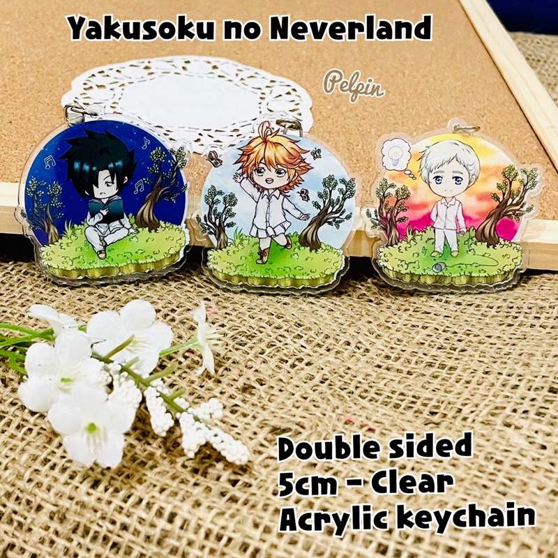 Gantungan kunci yakusoku no neverland the promised neverland emma ray norman anime keychains