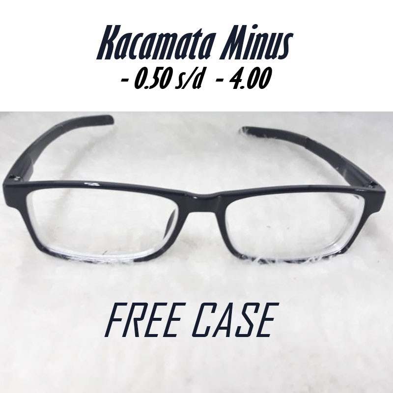 TERMURAHH!!! Kacamata Minus Pria dan Wanita Ukuran 0.50-4.00 + FREE CASE/nastushaa