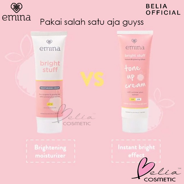 ❤ BELIA ❤ EMINA Bright Stuff Series | Acne Prone | Face Wash Scrub Whip Foam | Toner | Moisturizer | Tone Up | Serum Wajah | Sheet Mask | Loose Powder