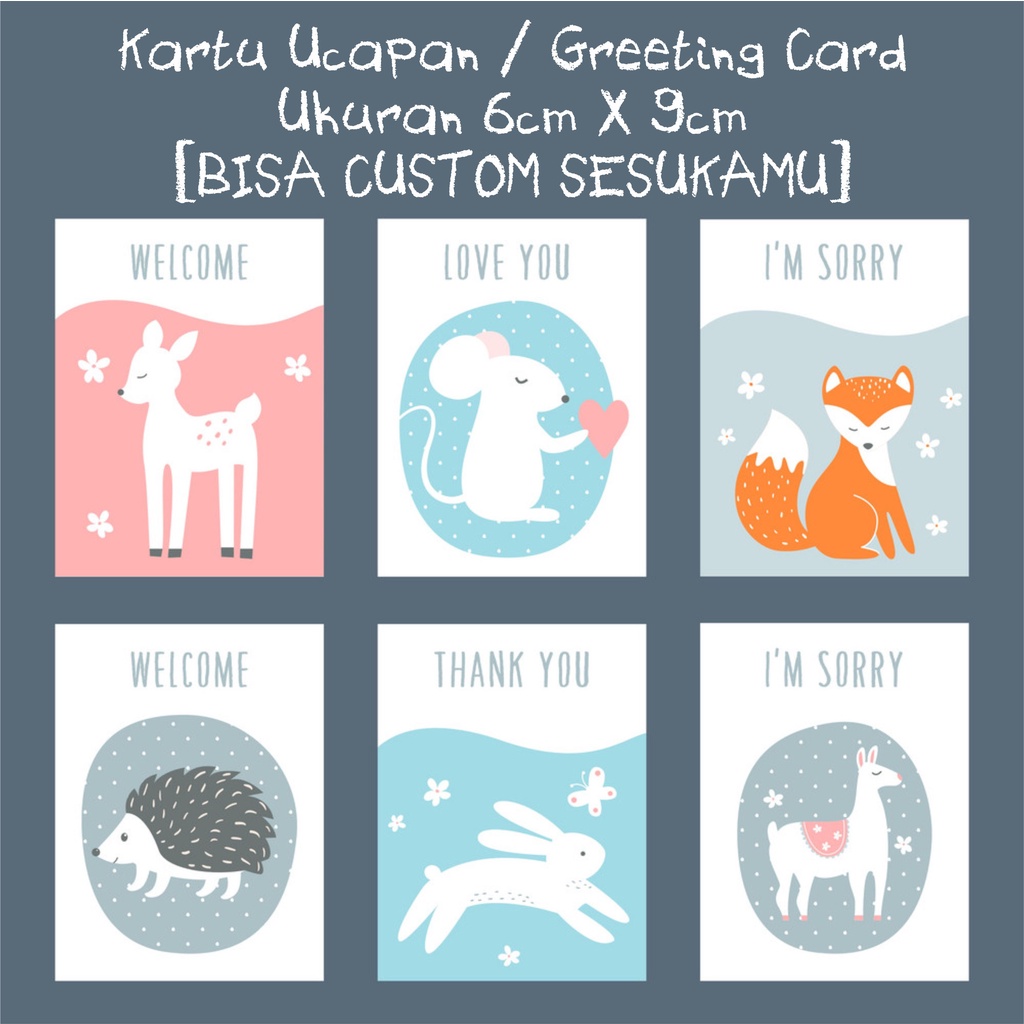 (25 Pcs) Kartu Ucapan/Greeting Card Custom SESUKAMU Ukuran 6x9cm