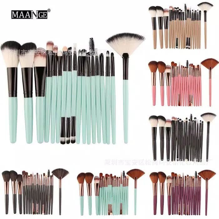 (BOW) Maange Brush 18pcs Makeup Brushes Kuas Kosmetik