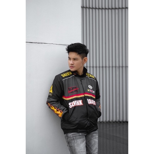 Jaket Nascar Jaket Parasut Jaket Salviohexia Jaket Salvio Hexia Jaket Outdoor Jaket Pria Abu Hitam