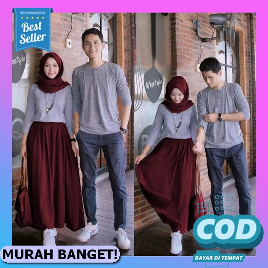 Jual Baju Couple Muslim Gamis Koko Dewasa Suami Istri Pasangan Sarimbit