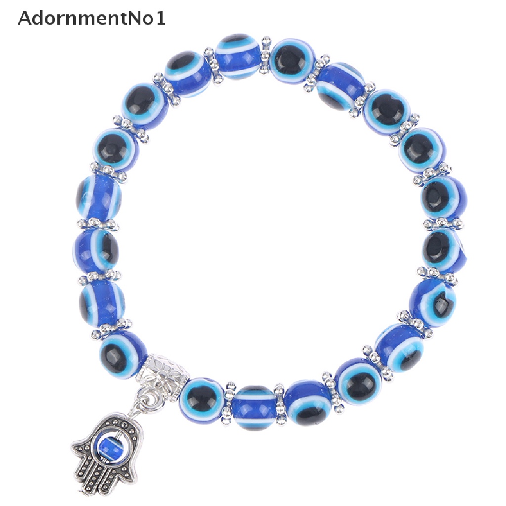 (AdornmentNo1) 2021 Gelang Tangan Manik-Manik Kaca Motif Mata Iblis Biru Untuk Perhiasan Pria / Wanita