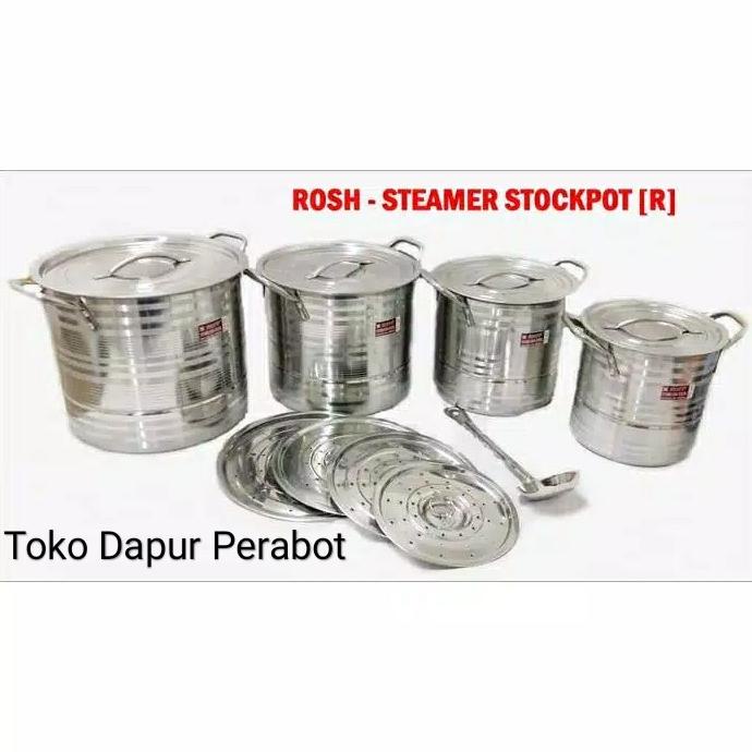PANCI KUKUSAN DANDANG STEAMER KUKUS STAINLESS SERBAGUNA BESAR KECIL S - uk. 23cm