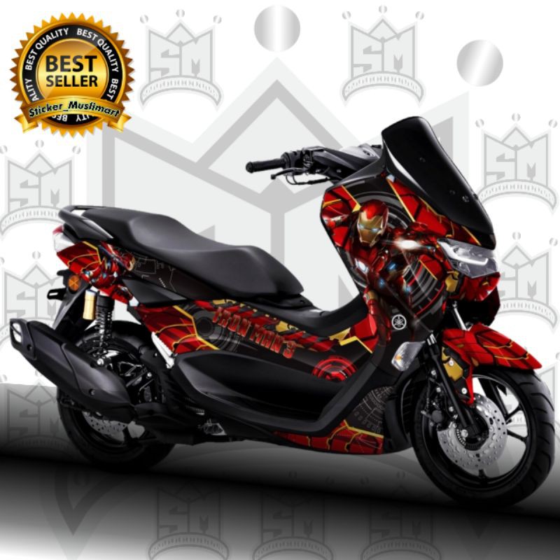 Decal Sticker New Nmax 2020 motif iron man merah