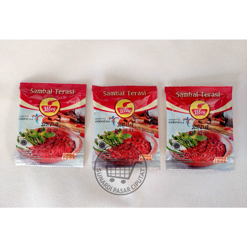 Sambal uleg terasi merk fina food per SACHET 20gr