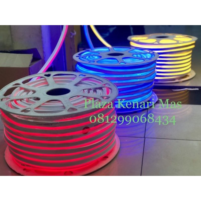 lampu led neon flex 50m 50 meter lampu led strip selang susu neon flex neon sign flexible