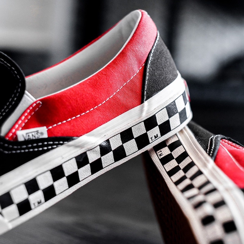 VANS SLIP-ON BMX CHECKERBOARD BLACK RED ORIGINAL 100%