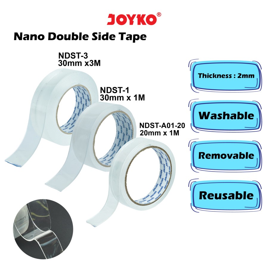 Jual Nano Double Tape Joyko Ndst Mm Pita Perekat Transparan Sisi Panjang M Dan M