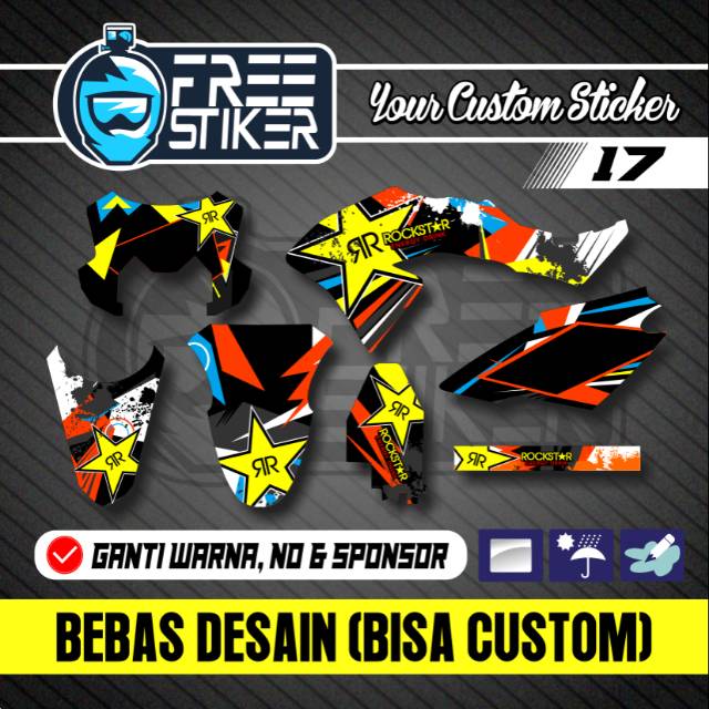 DECAL STICKER KLX 150 BF ROCKSTAR ORANGE