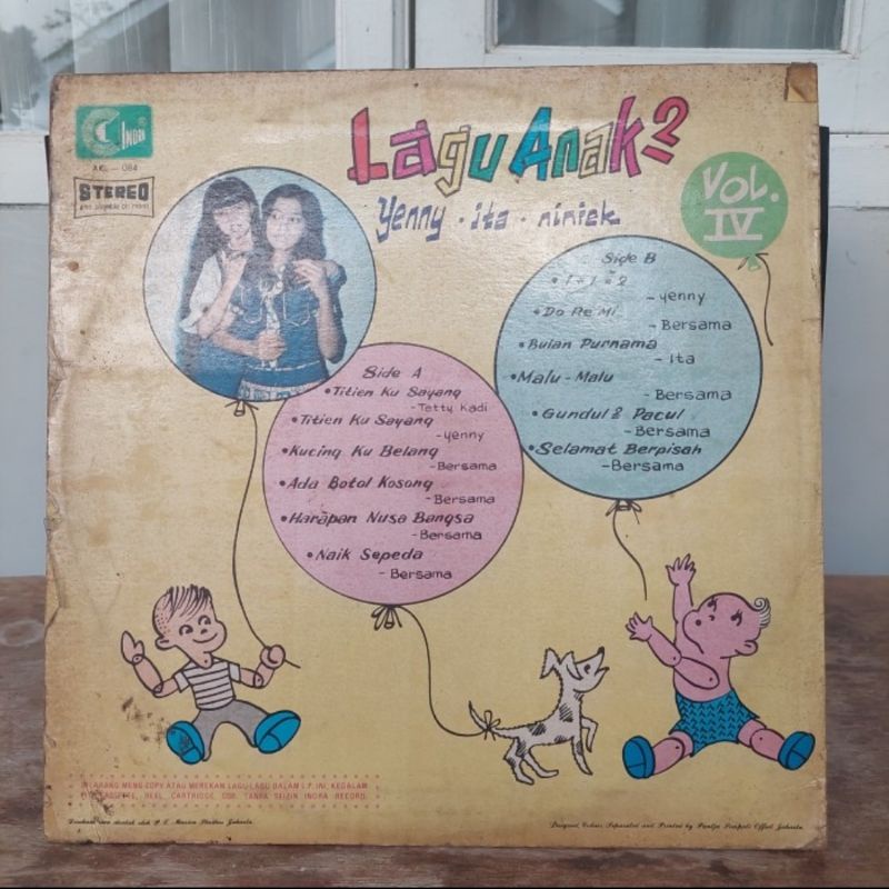 Kaset Vinyl Piringan Hitam Lagu Anak-anak Jadul