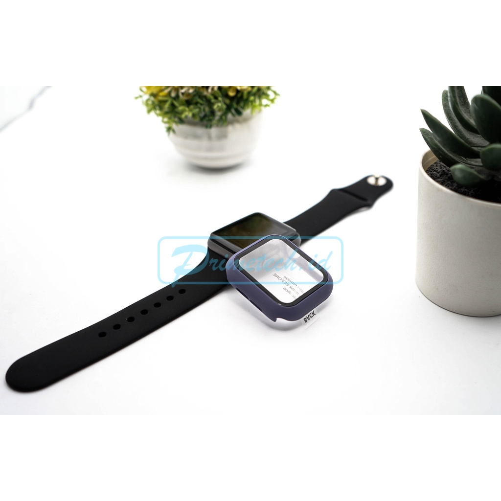 Hardcase + Screen Protector Tempered Glass For Apple Watch Bumper case iWatch pelindung Series 1 2 3 4 5 6 7 8 9 SE 38 40 42 44 41 45mm