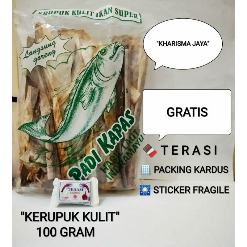 

krupuk kulit ikan super padi kapas 100gram