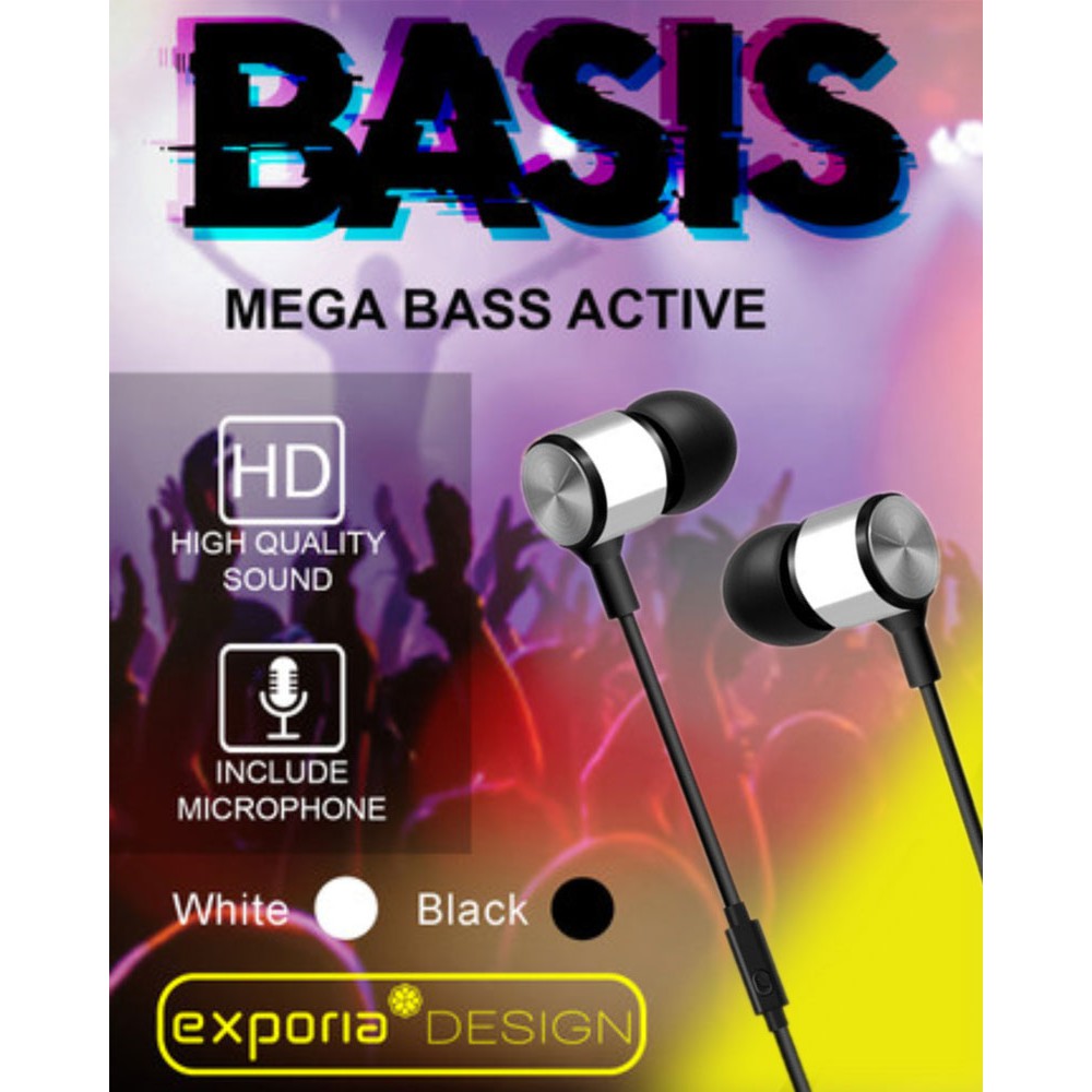 HEADSET EARPHONE EXPORIA BASIS MEGA BASS ACTIVE