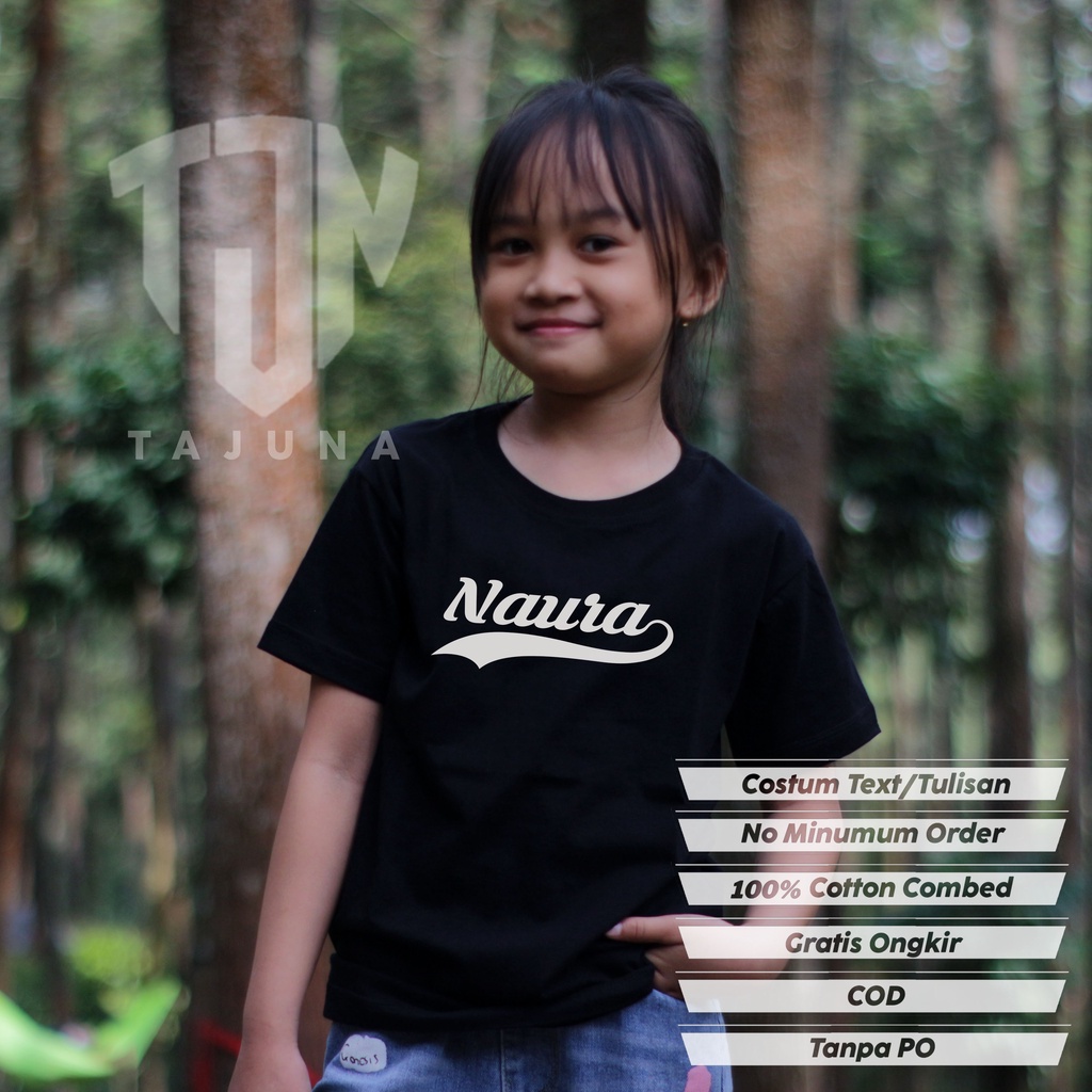 Kaos nama anak combed 30s,kaos untuk anak anak