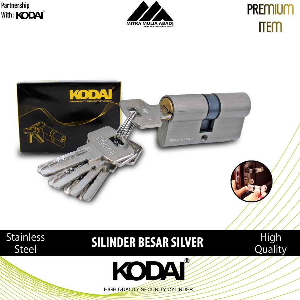 Silinder Besar Stainless Steel I By KODAI I Anak Lubang Kunci Pintu Besar