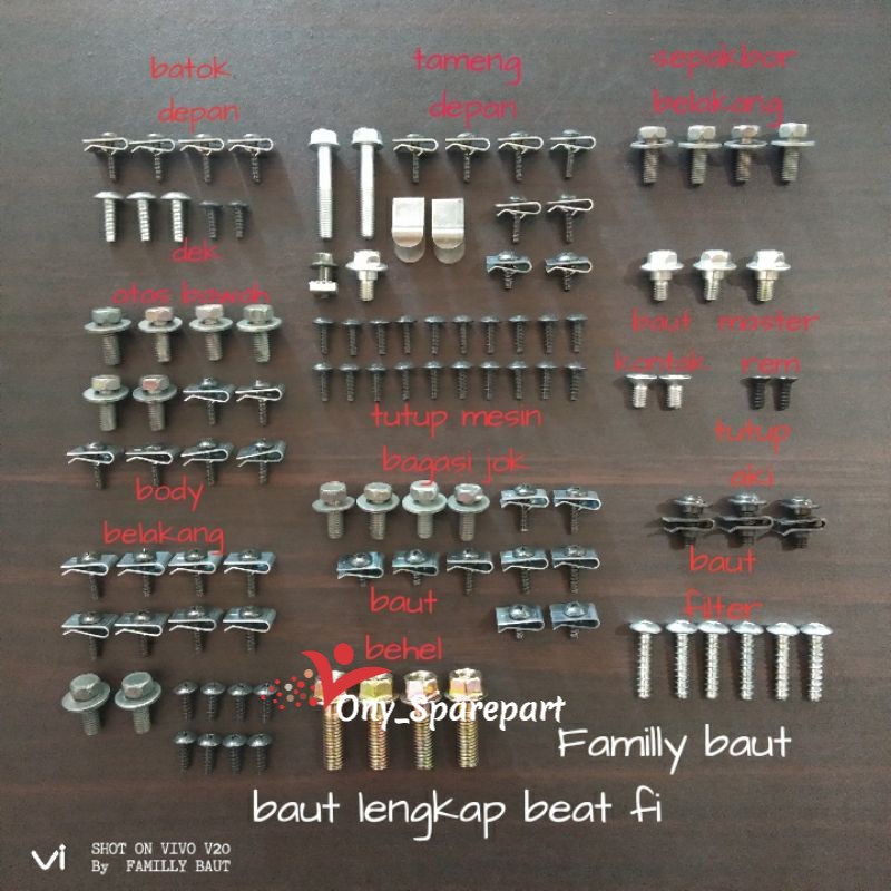 Baut lengkap full body motor beat fi