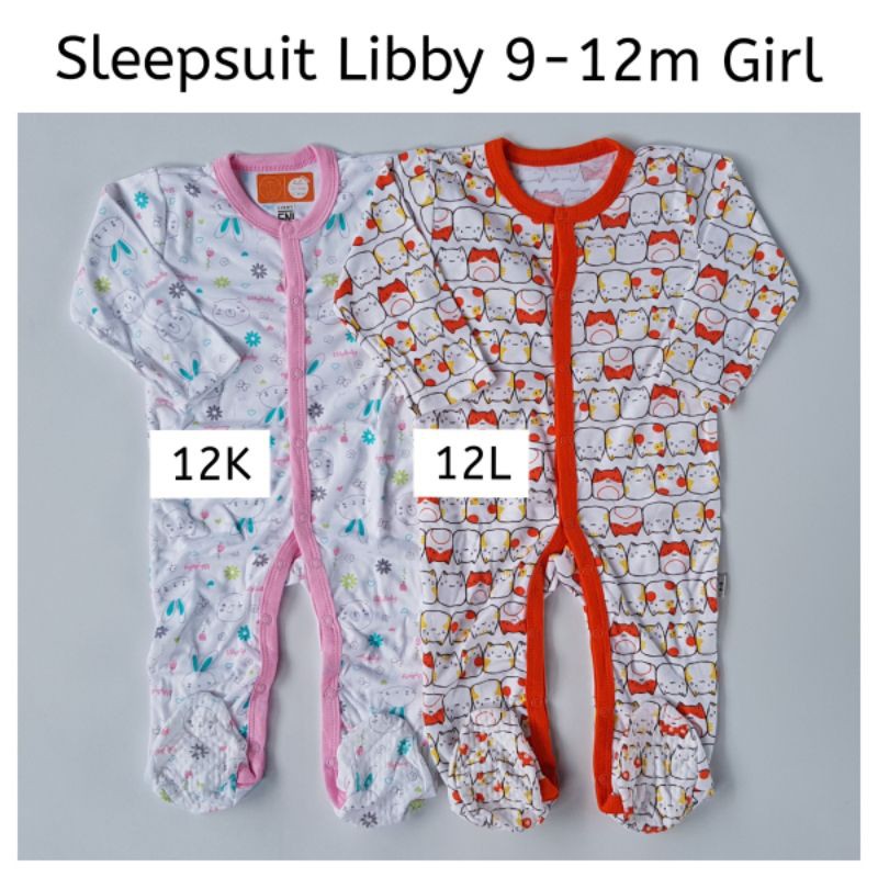 SATUAN PILIH MOTIF Sleepsuit Libby Healthy Premium Big Size 12 18 24 Bulan Girl