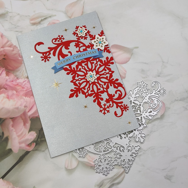 Zzz Cetakan Stensil Cutting Dies Motif Snowflake Natal Bahan Metal Untuk Scrapbook / Craft DIY / Dekor