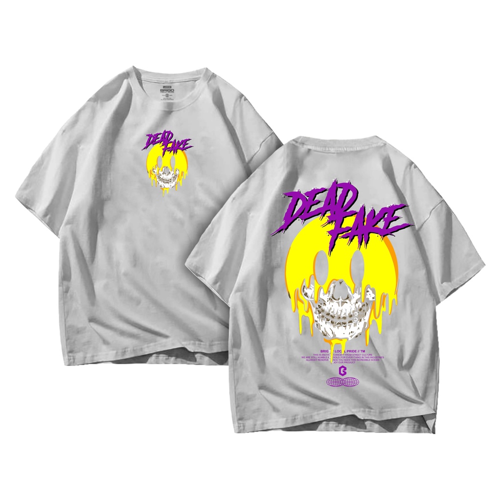 BRIGO Kaos Oversize  DEAR FAKE II Kaos Jumbo Size Pria &amp; Wanita II Kaos Oversize Print DTF