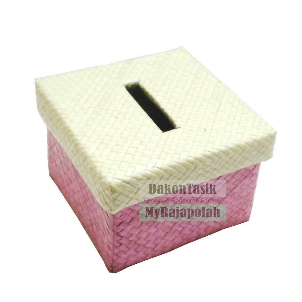 DT-17168 Box tempat tissue kotak - organizer  kerajinan anyaman polos warna warni