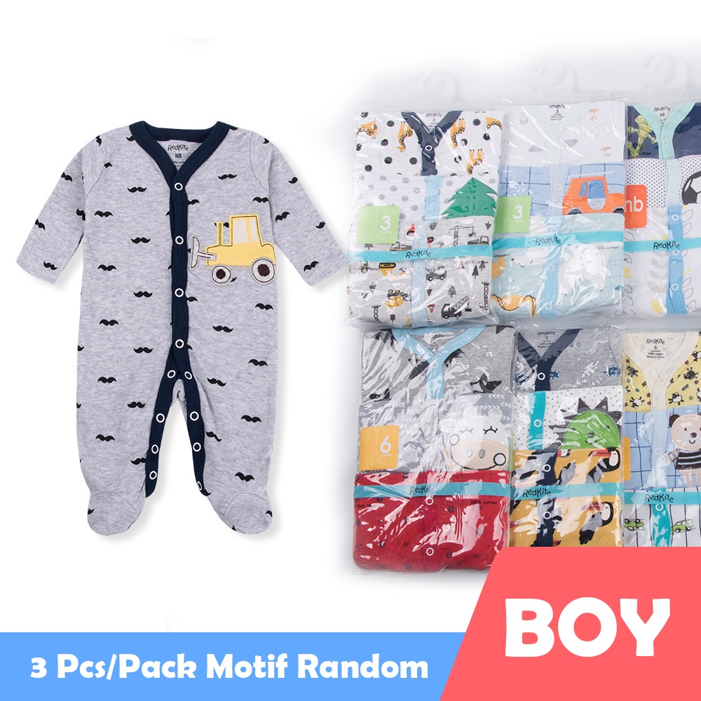 Pakaian Sleepsuit Bayi perempuan laki laki Import Model Kancing Tutup Kaki Kualitas Premium