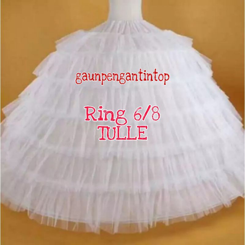 TERMURAH PLAT GRADE A Petikut barbie ring 6/8 TULLE gelembung gaun kawat petticoat peticot Tille