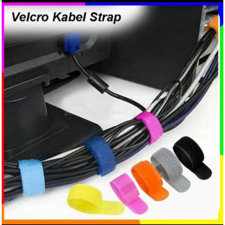 pengikat penjepit perekat kabel velcro silikon strap cable